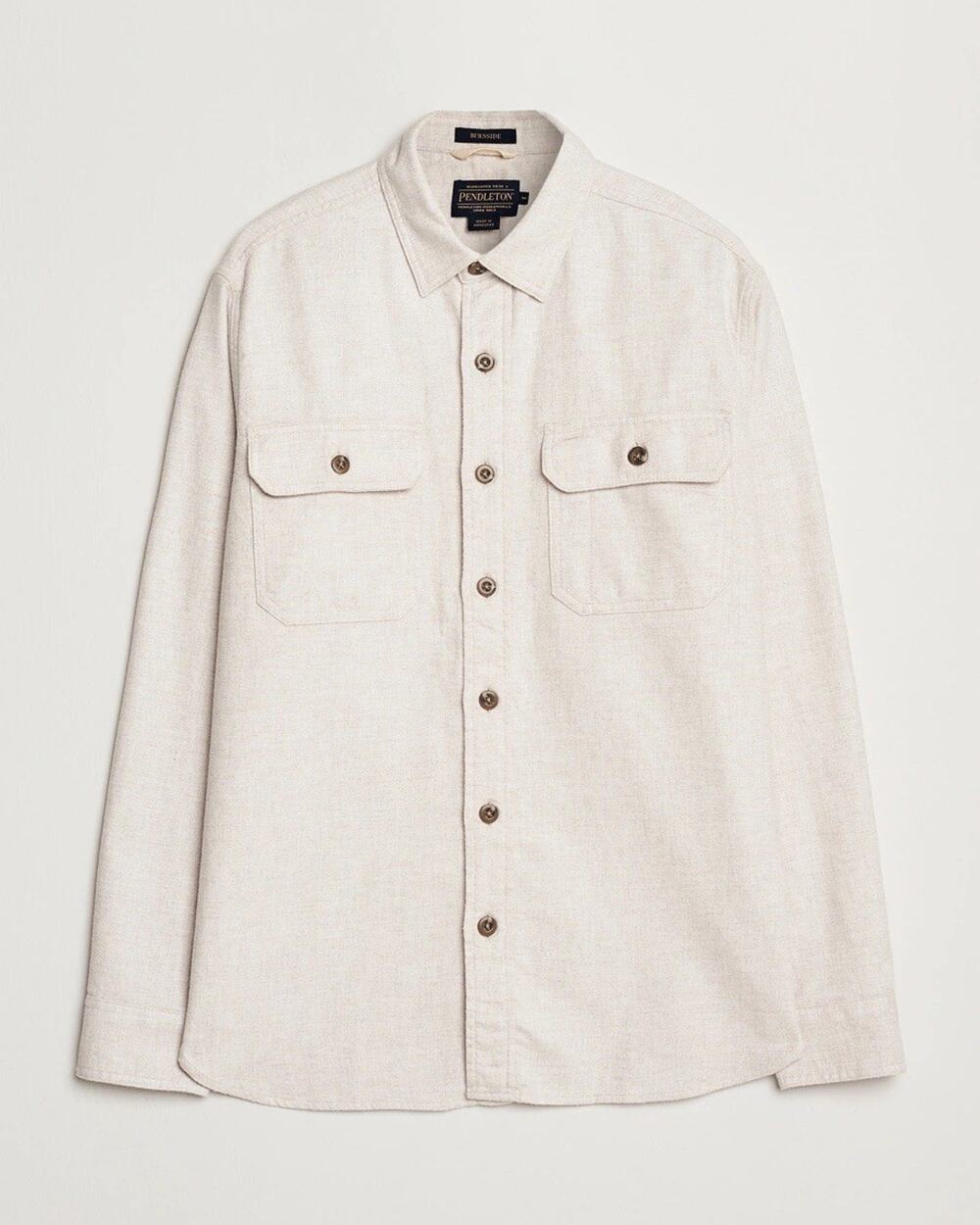 Pendleton Burnside Double Brushed Flannel Shirt Men's XLarge Natural Cotton